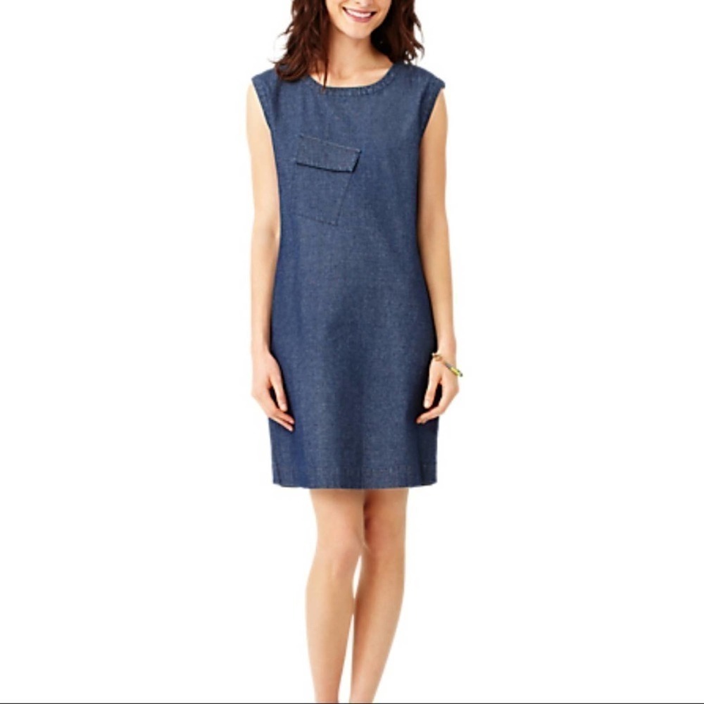 Kate Spade Saturday Dark Chambray Pocket Shift M Medium